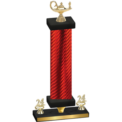 Premium Single Red Carbon Fiber Year Academics Trophy