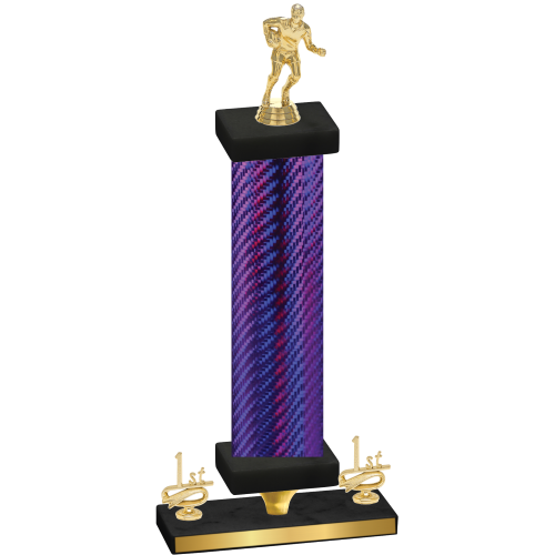 Premium Single Purple Carbon Fiber First Place Rugby Trophy