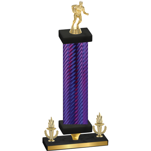 Premium Single Purple Carbon Fiber Victory Rugby Trophy