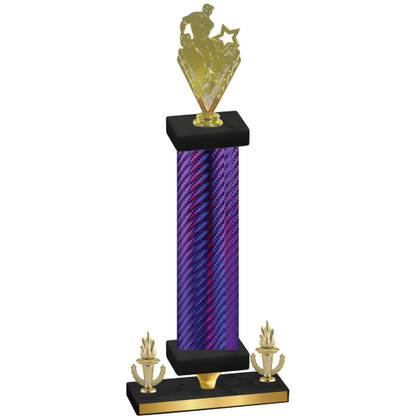 Premium Single Purple Carbon Fiber Victory Rugby Trophy