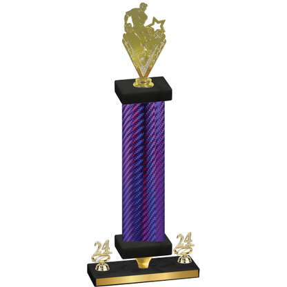 Premium Single Purple Carbon Fiber Year Rugby Trophy