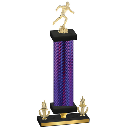 Premium Single Purple Carbon Fiber Victory Running Trophy