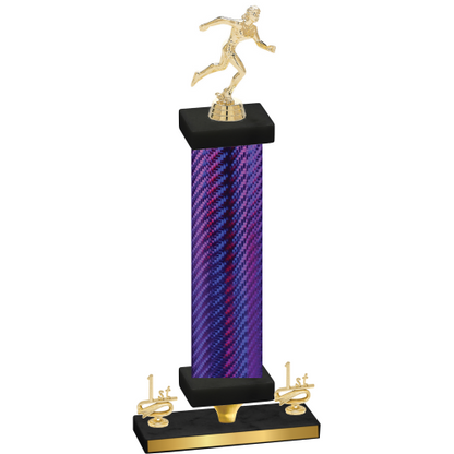 Premium Single Purple Carbon Fiber First Place Running Trophy