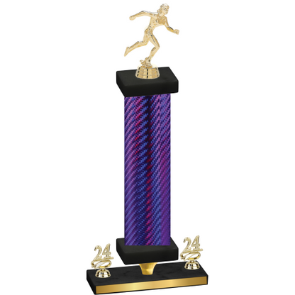 Premium Single Purple Carbon Fiber Year Running Trophy