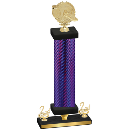 Premium Single Purple Carbon Fiber Second Place Running Trophy