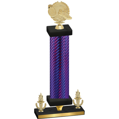 Premium Single Purple Carbon Fiber Victory Running Trophy