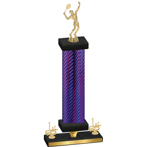 Premium Single Purple Carbon Fiber First Place Tennis Trophy