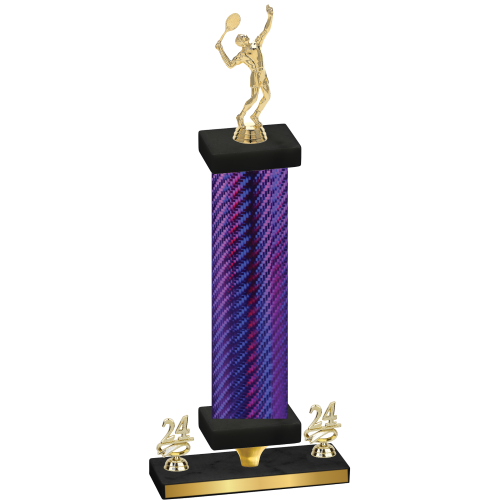 Premium Single Purple Carbon Fiber Year Tennis Trophy