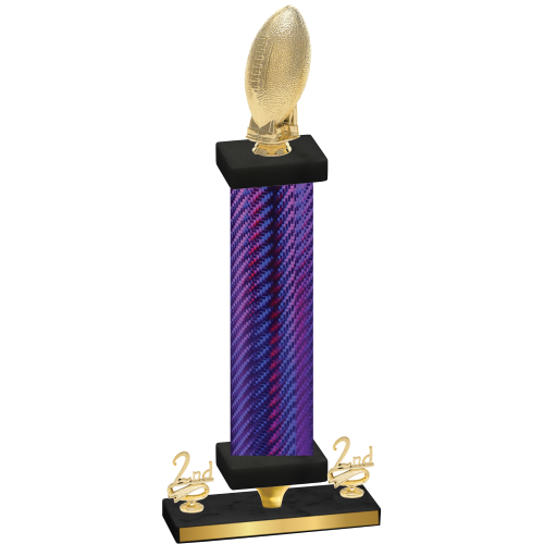 Premium Single Purple Carbon Fiber Second Place Football Trophy