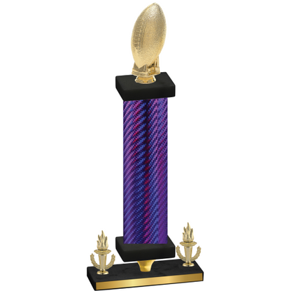 Premium Single Purple Carbon Fiber Victory Football Trophy