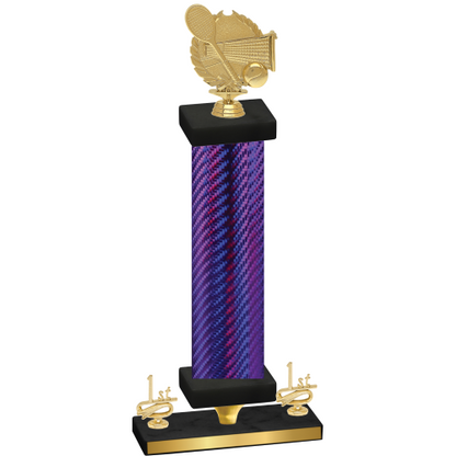 Premium Single Purple Carbon Fiber First Place Tennis Trophy