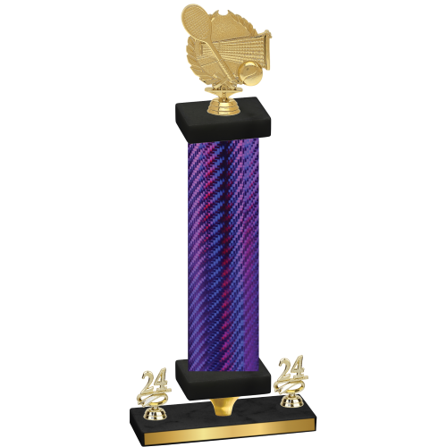 Premium Single Purple Carbon Fiber Year Tennis Trophy