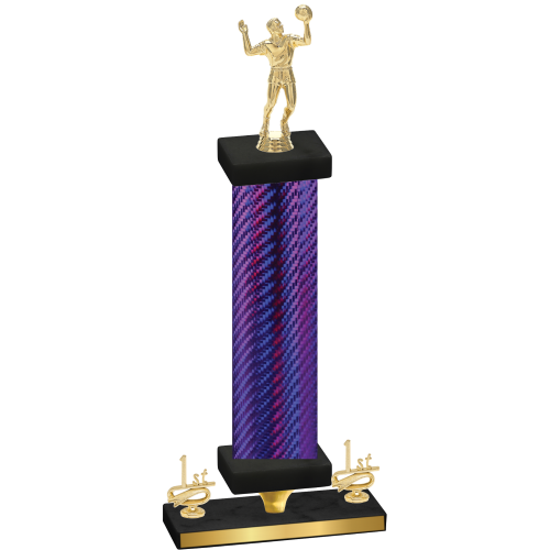 Premium Single Purple Carbon Fiber First Place Volleyball Trophy