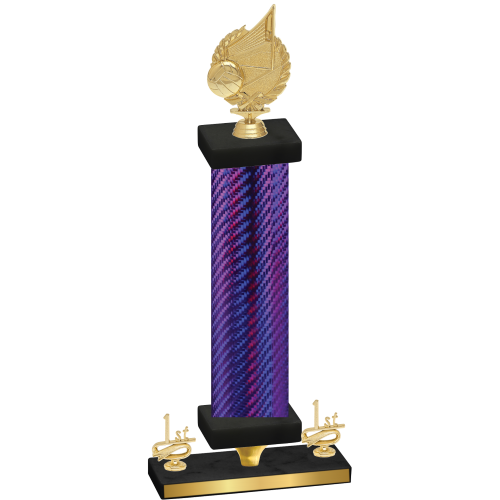 Premium Single Purple Carbon Fiber First Place Volleyball Trophy