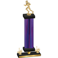 Premium Single Purple Carbon Fiber First Place Football Trophy