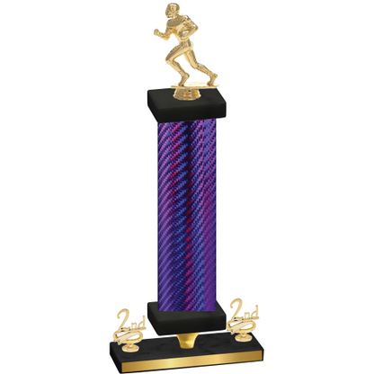 Premium Single Purple Carbon Fiber Second Place Football Trophy