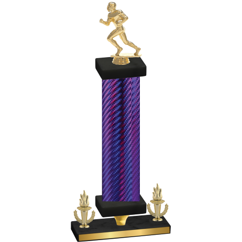 Premium Single Purple Carbon Fiber Victory Football Trophy