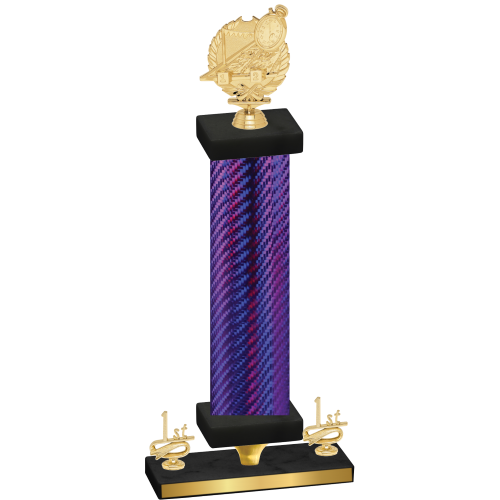 Premium Single Purple Carbon Fiber First Place Swimming Trophy