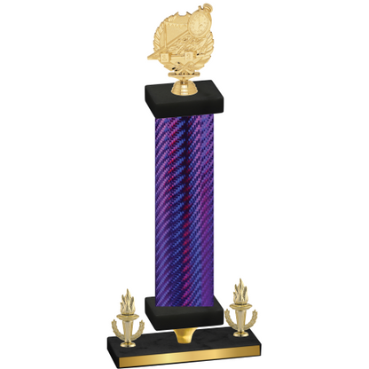 Premium Single Purple Carbon Fiber Victory Swimming Trophy