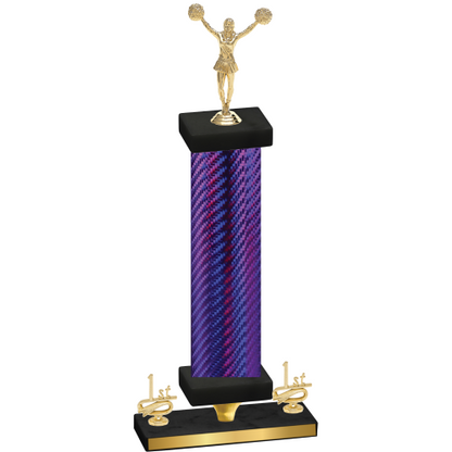 Premium Single Purple Carbon Fiber First Place Cheerleading Trophy