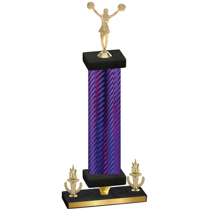 Premium Single Purple Carbon Fiber Victory Cheerleading Trophy