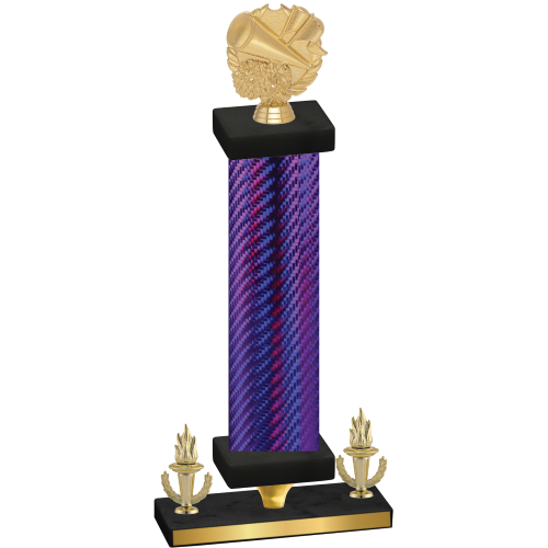 Premium Single Purple Carbon Fiber Victory Cheerleading Trophy