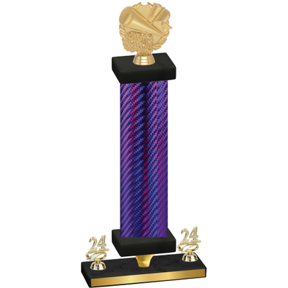 Premium Single Purple Carbon Fiber Year Cheerleading Trophy