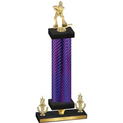 Premium Single Purple Carbon Fiber Victory Hockey Trophy