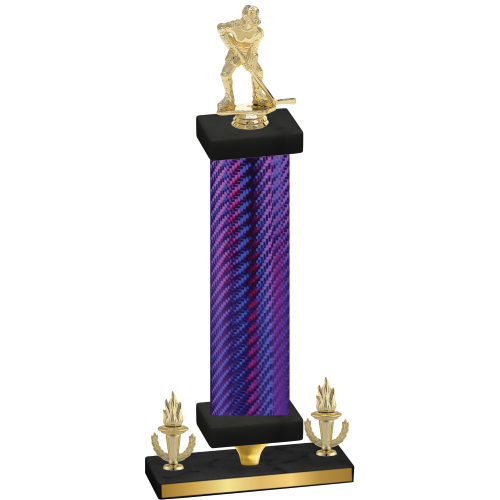 Premium Single Purple Carbon Fiber Victory Hockey Trophy