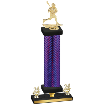 Premium Single Purple Carbon Fiber Year Lacrosse Trophy