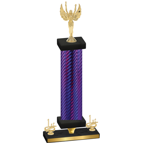 Premium Single Purple Carbon Fiber First Place Victory Trophy