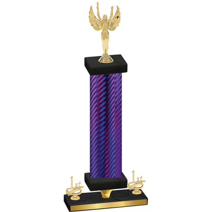 Premium Single Purple Carbon Fiber First Place Victory Trophy