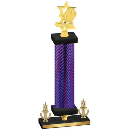 Premium Single Purple Carbon Fiber Victory Pickleball Trophy