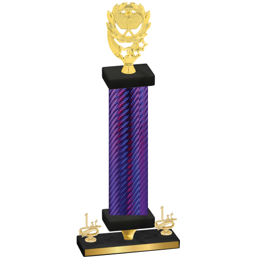 Premium Single Purple Carbon Fiber First Place Pickleball Trophy