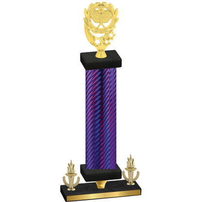 Premium Single Purple Carbon Fiber Victory Pickleball Trophy