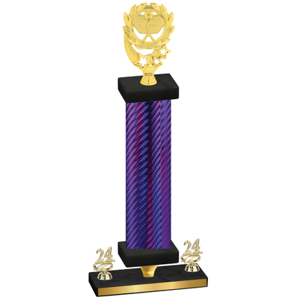 Premium Single Purple Carbon Fiber Year Pickleball Trophy