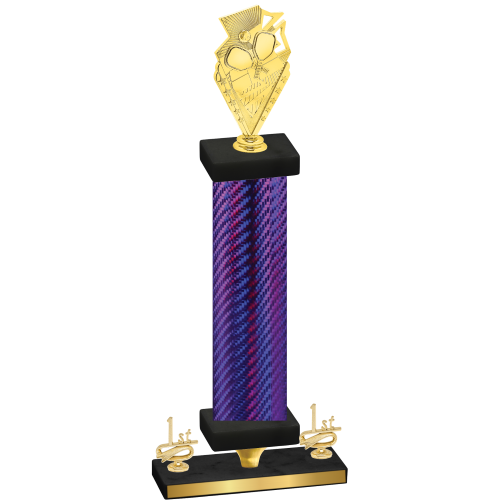 Premium Single Purple Carbon Fiber First Place Pickleball Trophy