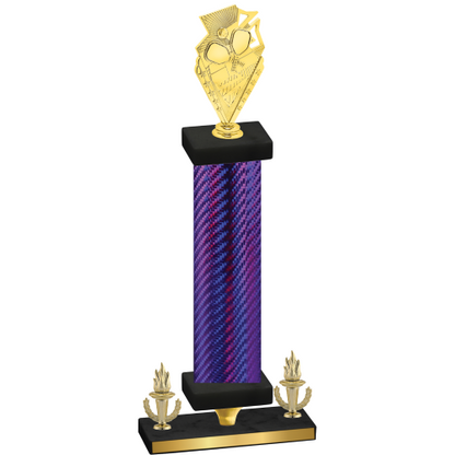 Premium Single Purple Carbon Fiber Victory Pickleball Trophy