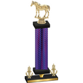 Premium Single Purple Carbon Fiber Victory Horses Trophy