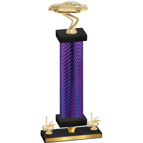 Premium Single Purple Carbon Fiber First Place Cars Trophy