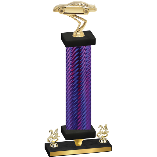 Premium Single Purple Carbon Fiber Year Cars Trophy