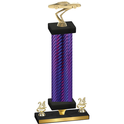 Premium Single Purple Carbon Fiber Year Cars Trophy