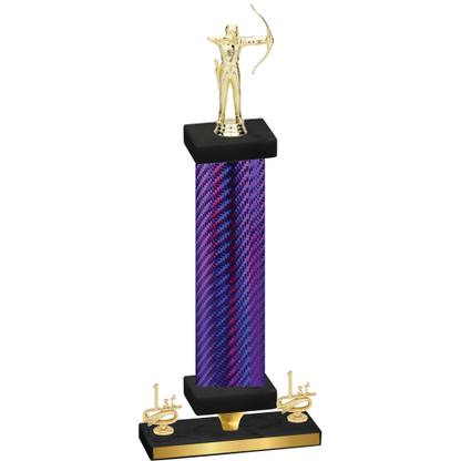 Premium Single Purple Carbon Fiber First Place Archery Trophy