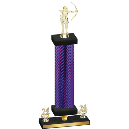 Premium Single Purple Carbon Fiber Year Archery Trophy