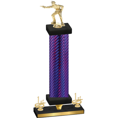 Premium Single Purple Carbon Fiber First Place Shooter Trophy