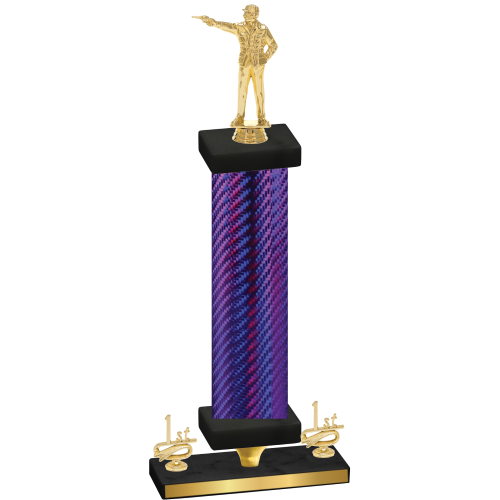 Premium Single Purple Carbon Fiber First Place Shooter Trophy