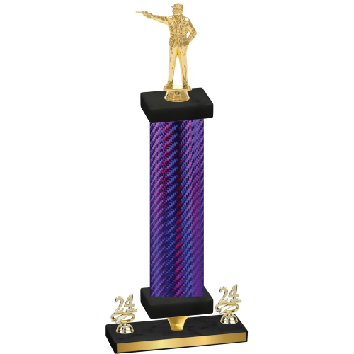 Premium Single Purple Carbon Fiber Year Shooter Trophy