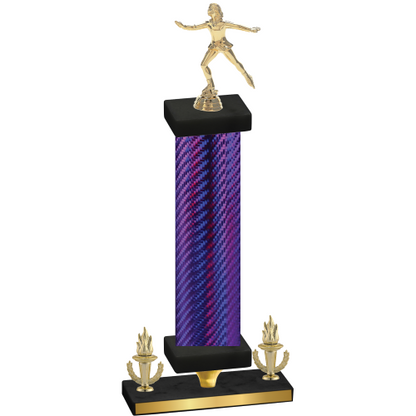 Premium Single Purple Carbon Fiber Victory Skater Trophy