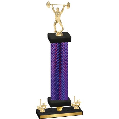 Premium Single Purple Carbon Fiber First Place Weights Trophy