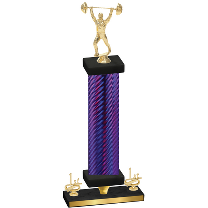 Premium Single Purple Carbon Fiber First Place Weights Trophy